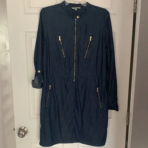 calvin klein denim dress zipper Denim Zip-Through Mini Dress by Calvin Klein Jeans Online | THE ICONIC